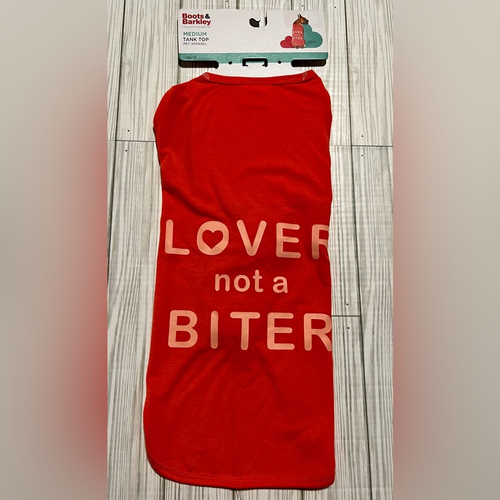 New Boots & Barkley “Lover Not A Biter” Tank Top for Dogs Size Medium
